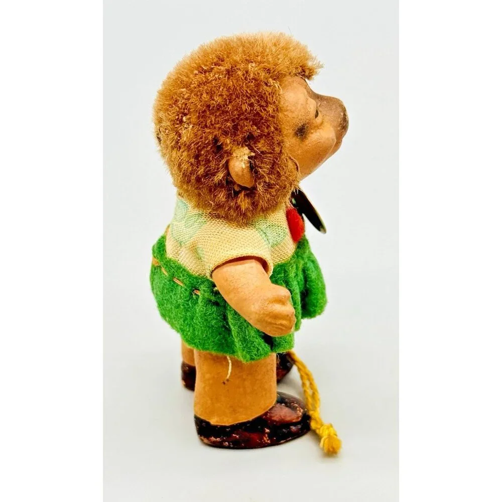 Vintage Miniature Mecki Hedgehog Couple Stuffed Animal 3 inch Budapest Medallion